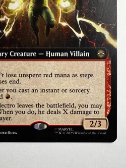 Electro, Assaulting Battery #260 - MTG Spider-Man - Extended Art Rare 2/3 Flying - Image 3