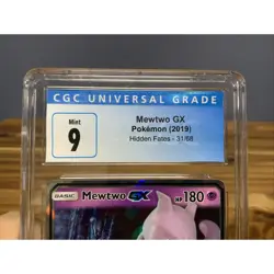CGC Graded Mint 9 Pokemon Sun & Moon Hidden Fates #31 Mewtwo GX - Image 4
