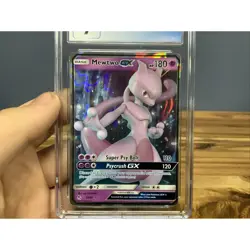 CGC Graded Mint 9 Pokemon Sun & Moon Hidden Fates #31 Mewtwo GX - Image 5