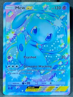 Pokemon TCG Pocket Shiny Mew EX Holographic SIR- Fan Art NM - Image 1