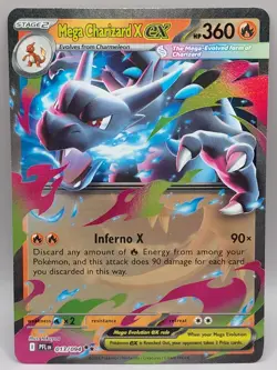 Pokemon TCG Mega Charizard X ex 013/094 Me02: Phantasmal Flames Double Rare NM - Image 1