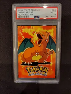 PSA 9 Charizard Topps Pokemon Movie Edition - Image 1