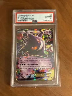 1x Pokemon 2014 XY Phantom Forces 34/119 Gengar EX PSA 10 Gem Mint - Image 1