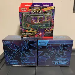 Pokemon Center Phantasmal Flames Etb/regular Etb/Gengar Mega Battle Deck Lot - Image 1