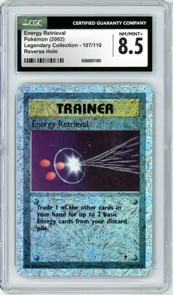 Pokemon Energy Retrieval #107 Legendary Reverse Holo CGC 8.5 NM/Mint+ - Image 1