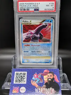 2008 POKEMON DIAMOND & PEARL GREAT ENCOUNTERS #106 PALKIA LV.X-HOLO PSA 8 - Image 1