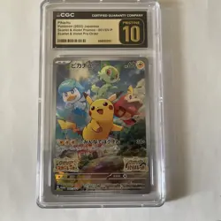 CGC PRISTINE 10 Pikachu Promo Holo 001/SV-P 2022 Japanese Pokemon - Image 1