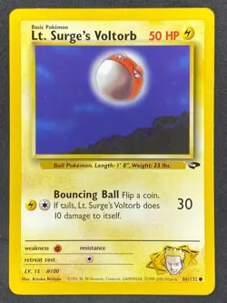 Pokemon Lt. Surge's Voltorb 86/132 G2 Gym Challenge Unlimited LP/NM - Image 1