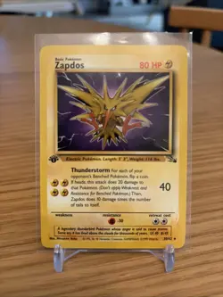 Pokemon TCG Zapdos 1st Edition - Fossil 30/62 Vintage LP - Image 1