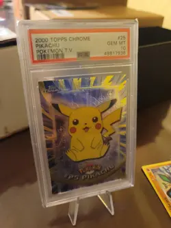 PSA 10 GEM MINT Pikachu 2000 T.V. Topps Chrome Foil Pokemon Card #25 - Image 1