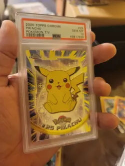 PSA 10 GEM MINT Pikachu 2000 T.V. Topps Chrome Foil Pokemon Card #25 - Image 3