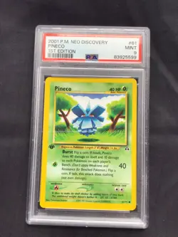Pokemon Cards: 1st Edition Neo Discovery Common: Pineco 61/75: PSA 9 - Image 1
