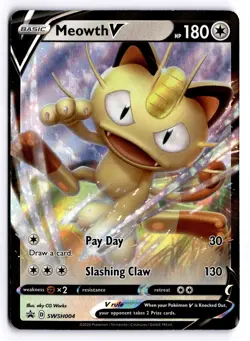Meowth V Promo SWSH: Sword & Shield Promo Cards SWSH004 NM - Image 1