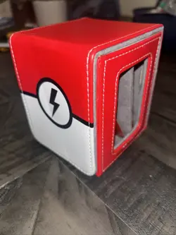 New Pokemon Card Trading Storage Box Carry Case Cube Pokeball Design Vinyl Feel - Image 1