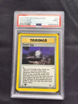 Pokemon Cards: 1st Edition Neo Discovery Uncommon: Fossil Egg 72/75: PSA 9 - Image 1
