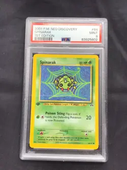 Pokemon Cards: 1st Edition Neo Discovery Common: Spinarak 64/75: PSA 9 - Image 1