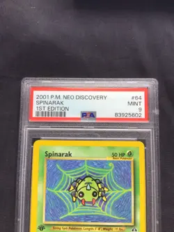 Pokemon Cards: 1st Edition Neo Discovery Common: Spinarak 64/75: PSA 9 - Image 3