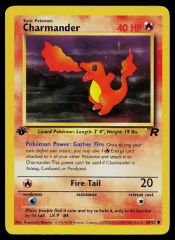 Pokemon Card - Charmander Team Rocket 50/82 Common 1st Edition - Image 1