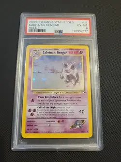 Sabrina's Gengar 014/132 Gym Heroes PSA 6 EX-MT Pokemon Holo Card - Image 1