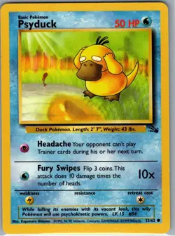 Psyduck 53/62 Non Holo Fossil - Pokemon Card - NM - Image 1