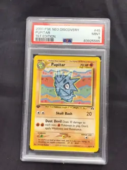 Pokemon Cards: 1st Edition Neo Discovery Uncommon: Pupitar 45/75: PSA 9 - Image 1