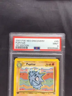 Pokemon Cards: 1st Edition Neo Discovery Uncommon: Pupitar 45/75: PSA 9 - Image 3