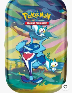 Pokemon Vibrant Paldea Palafin & Pachirisu Mini Tin 2 Booster Packs & Art Card - Image 1