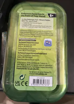 Pokemon Vibrant Paldea Palafin & Pachirisu Mini Tin 2 Booster Packs & Art Card - Image 3