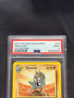 Pokemon Cards: 1st Edition Neo Discovery Uncommon: Omastar 43/75: PSA 9 - Image 3