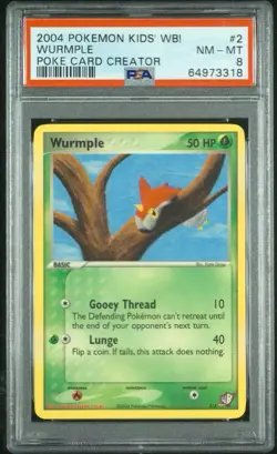 2004 Pokemon Kids' WB Poke Card Creator #2 Wurple Low Pop PSA 8 - Image 1