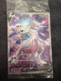 Mewtwo V SWSH229 Black Star Promo Pokemon Card Ultra Rare Holo NM - Image 1