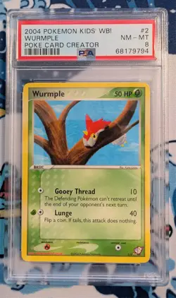 2004 POKEMON KIDS' WB! POKE CARD CREATOR #2 WURMPLE PSA 8 - Image 1