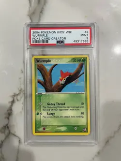 Pokemon Card Wurmple 2/5 Poke Card Creator Kids' WB ! Promo PSA 9 MINT - Image 1