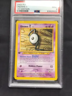 Pokemon Cards: 1st Edition Neo Destiny Rare : Unown G 27/105: PSA 9 - Image 2