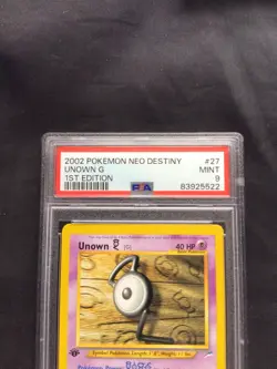 Pokemon Cards: 1st Edition Neo Destiny Rare : Unown G 27/105: PSA 9 - Image 3