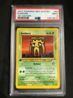 Pokemon Cards: 1st Edition Neo Destiny Common: Sunkern 83/105: PSA 9 - Image 1