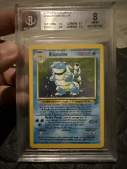 POKEMON CARD 2000 GAME BLASTOISE HOLO BASE SET 2 #2/130 GRADED BGS 8 - Image 1