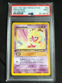 Pokemon Cards: 1st Edition Neo Revelation Common: Smoochum 54/64: PSA 9 - Image 1