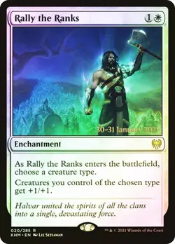 Magic The Gathering MTG RALLY THE RANKS FOIL Kaldheim Prerelease NM Near Mint - Image 1