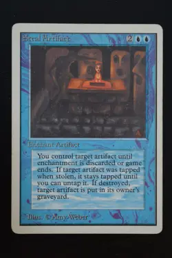 Magic The Gathering MTG STEAL ARTIFACT Unlimited Edition HP Heavily Played - Image 1