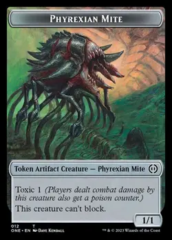 MTG Phyrexia All Will Be One TOKEN Phyrexian Mite #012 PLAYSET 4x x4 - Image 1