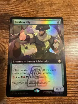 MTG Magic The Gathering Avatar Earthen Ally Extended Art Foil - Image 1