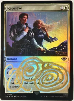 Foil REPRIEVE Justyna Dura ARTIST SIGNED Autographed MTG Magic Shadow LOTR LTR - Image 1