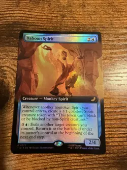 MTG Avatar Baboon Spirit Extended Art Eternal-Legal Foil - Image 1