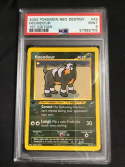 Pokemon Cards: 1st Edition Neo Destiny Uncommon: Houndour 43/105: PSA 9 - Image 1