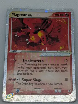 Magmar ex 100/109 Ruby and Sapphire Holo Rare Pokemon TCG Nintendo og 151 - Image 3