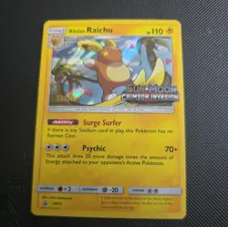 Pokemon PRERELEASE STAFF RAICHU SM72 | LP Light Play | Crimson Invasion | 2017 - Image 1