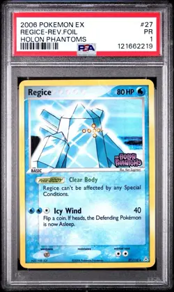 PSA 1 Regice EX Holon Phantoms Reverse Holo Foil Rare #27 2006 Pokemon PR - Image 1