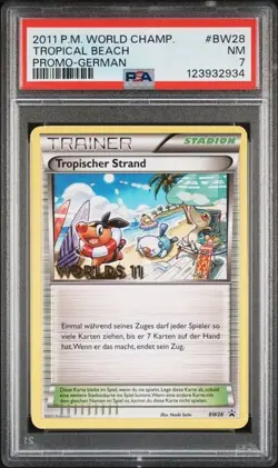 Pokemon Tropical Beach World Championships 2011 BW28 (German) PSA 7 *Clean* - Image 1