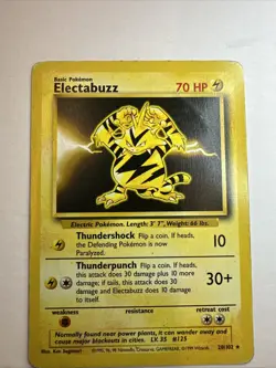 Pokemon TCG - ELECTABUZZ - 20/102 - RARE - UNLIMITED - BASE SET (1999) WOTC - LP - Image 1